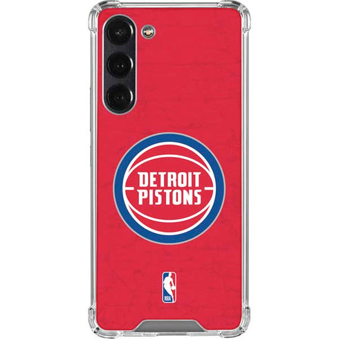 NBA Detroit Pistons Distressed Galaxy S24 FE Clear Case